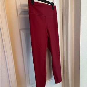 High-Waist Burgundy Leggings